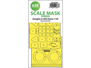 Art Scale Kit M32063 A-20 g Havoc One-Sided Express Self Adhesive Mask for HK Model 1/32