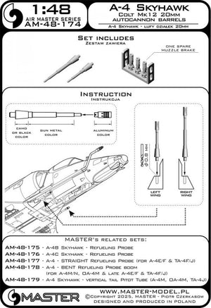 Master AM-48-174 A-4 Skyhawk - lufy działek 20mm Colt Mk12 1/48 – imagen 11