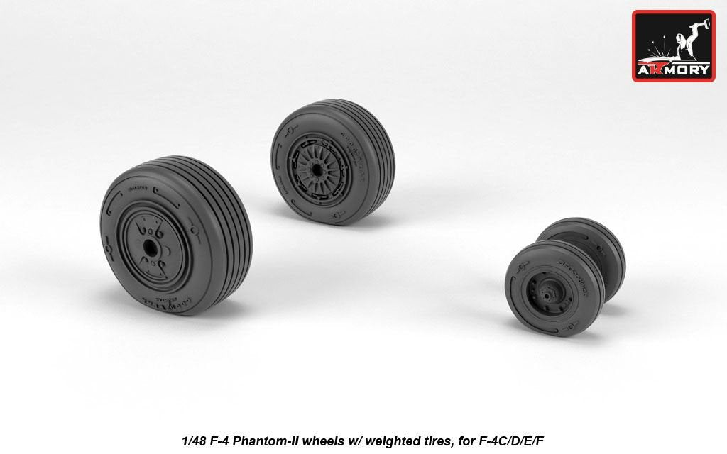 Armory Models AW48324 F-4 Phantom-II wheels w/ weighted tires, mid 1/48