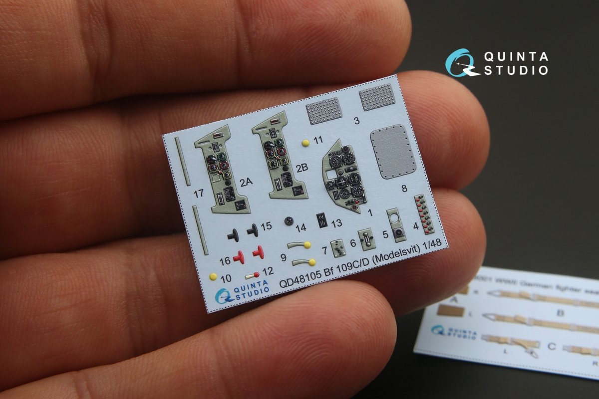 Quinta Studio QD48105 Bf 109C/D 3D-Printed &amp;amp; coloured Interior on decal paper (for Modelsvit kit) 1/48 – zdjęcie 4