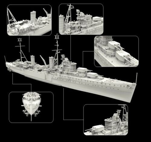 FlyHawk Model FH1111 China Navy Light Cruiser Chungking 1/700 – image 3