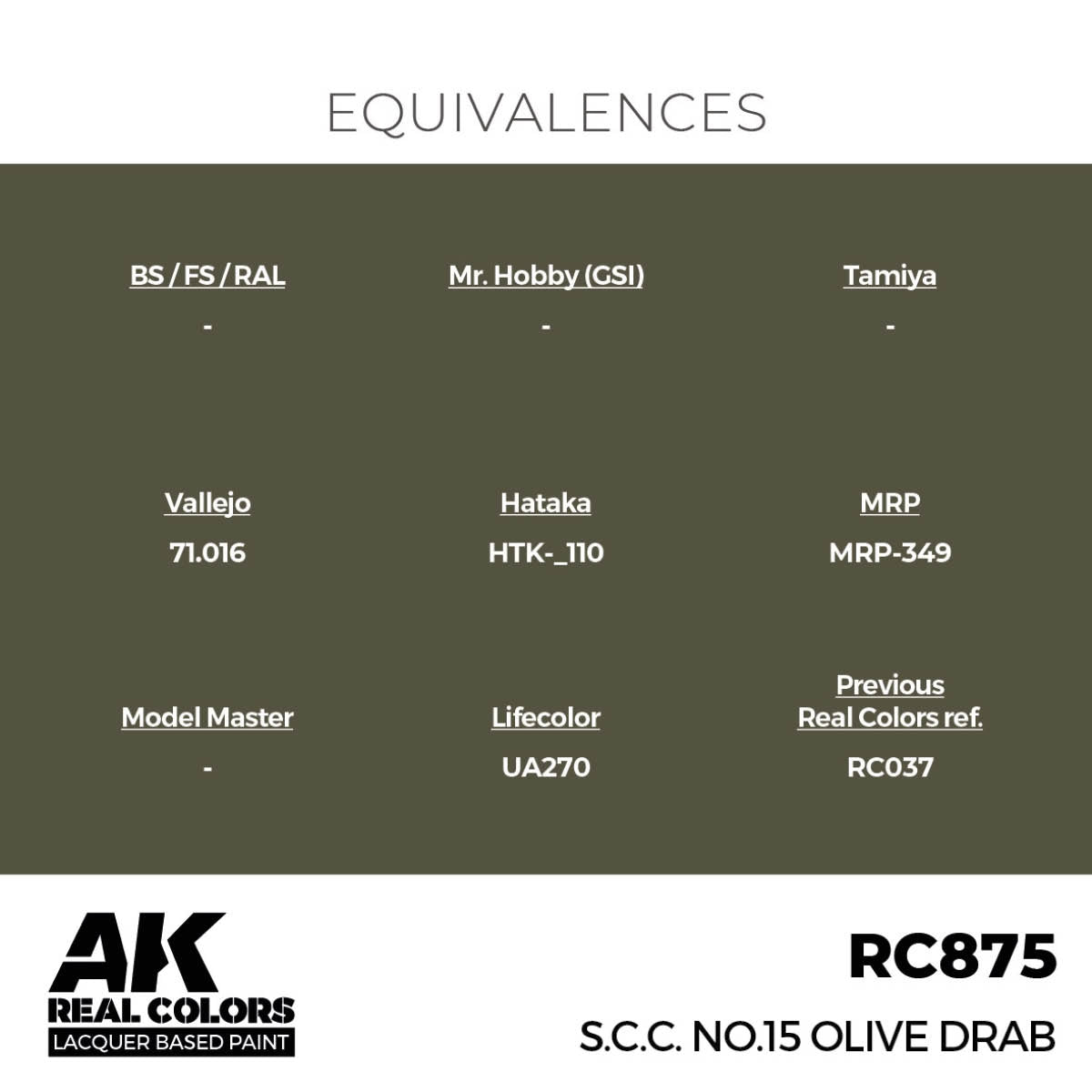 AK Interactive RC875 S.C.C. No.15 Olive Drab 17 ml – zdjęcie 3