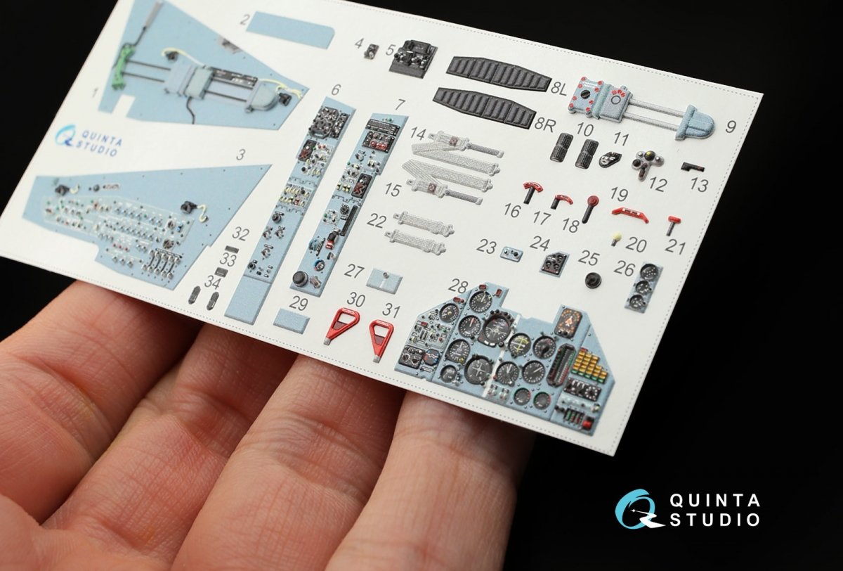 Quinta Studio QD32001 Su-25 3D-Printed &amp;amp; coloured Interior on decal paper (for Trumpeter kit) 1/32 – imagen 6