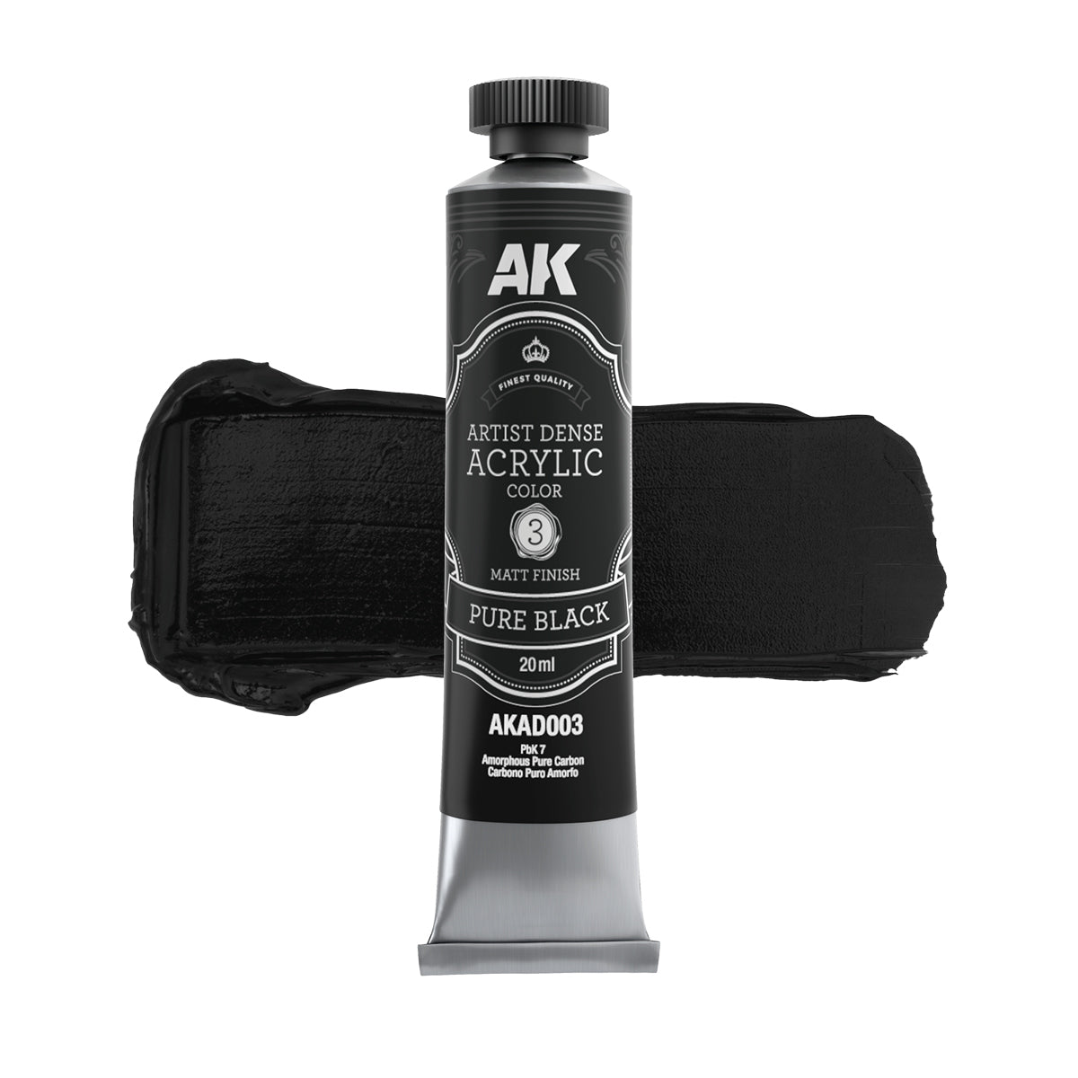 AK Interactive AKAD003 Artist Dense Acrylic - Pure Black