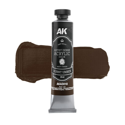 AK Interactive AKAD018 Artist Dense Acrylic - Burnt Umber