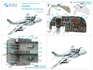 Quinta Studio QDS-32108 A-6A Intruder 3D-Printed &amp;amp; coloured Interior on decal paper (Trumpeter) (Small version) 1/32 – imagen 2