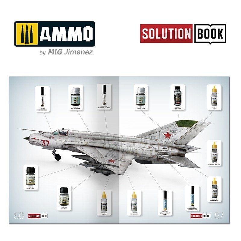 AMMO of Mig Jimenez 6521 How To Paint Bare Metal Aricraft Solution Book – immagine 8
