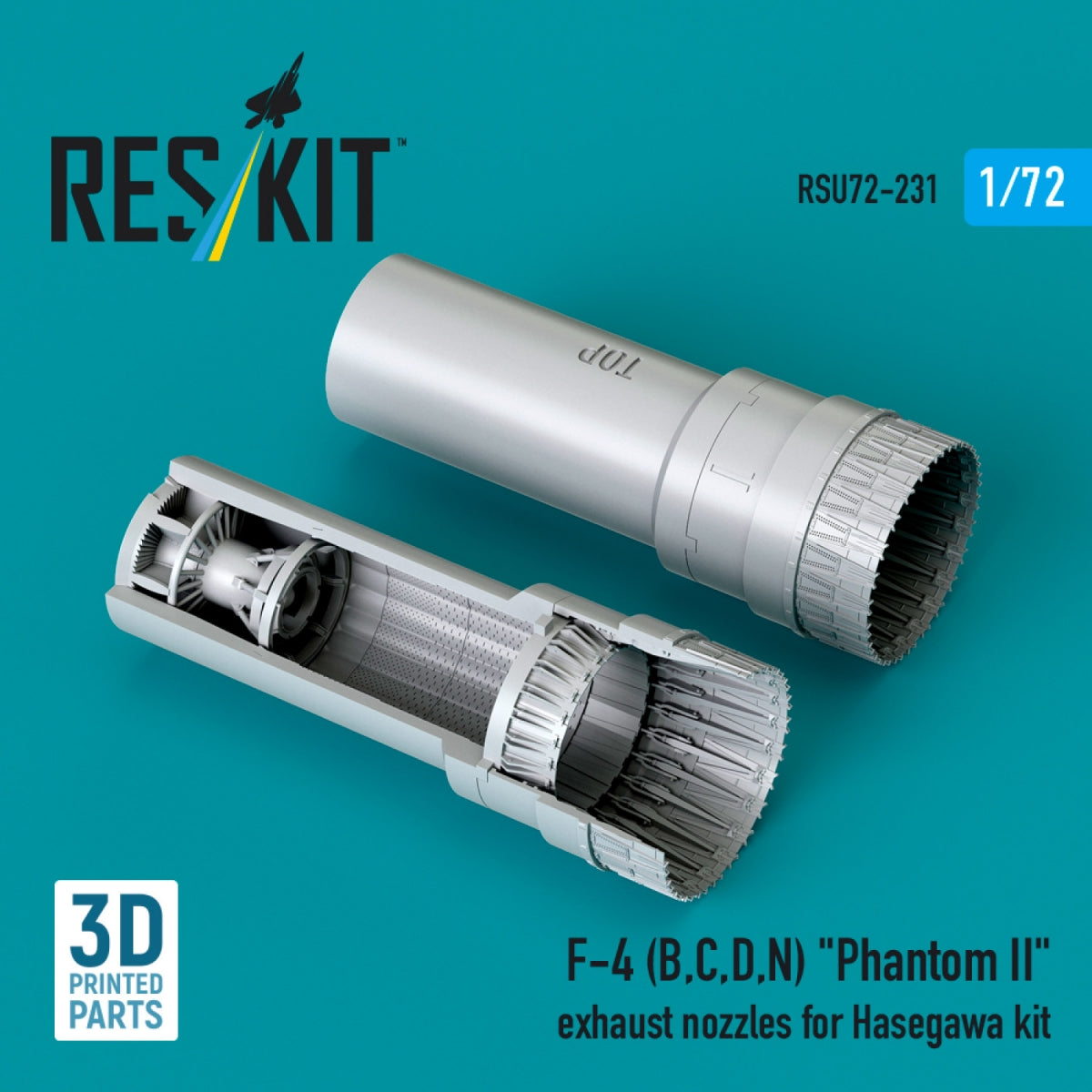 RESKIT RSU72-0231 F-4 (B, C, D, N) &amp;quot;Phantom II&amp;quot; exhaust nozzles for Hasegawa kit (3D Printed) 1/72