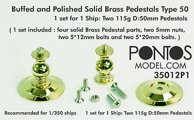 Pontos 35012P1 Buffed and Polished Solid Brass Pedestals Type 50 for Ship models – zdjęcie 2
