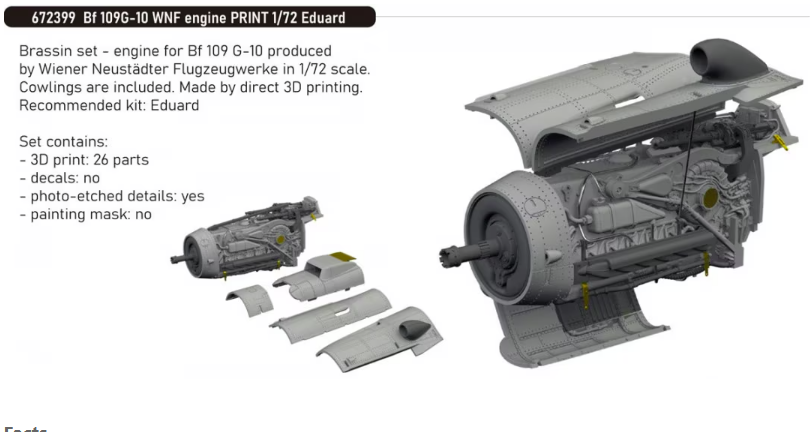 Moteur WNF Bf 109G-10 Eduard 672399 EDUARD 1/72