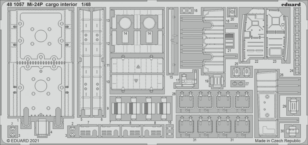 Eduard 481057 Mi-24P cargo interior ZVEZDA 1/48