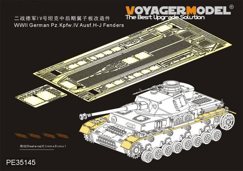 Voyager Model PE35145 Pz.kPfw.IV Ausf F1-H Fenders (For DRAGON) 1/35