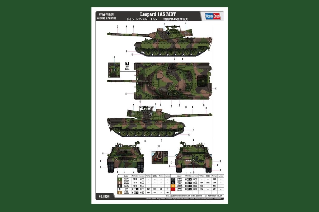 Hobby Boss 84501 Leopard 1A5 MBT 1/35 – image 13