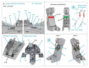 Quinta Studio QD48291 AV-8A Early 3D-Printed &amp;amp; coloured Interior on decal paper (Kinetic) 1/48 – immagine 7