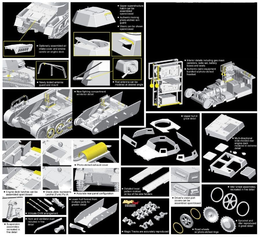Dragon 6591 Leichte (Funk) Pz.Kpfw.I Ausf.A 1/35 – immagine 3