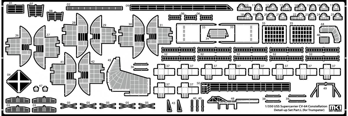 MK1 Design MS-35048 CV-64 Constellation Detail-up Part DX for Trumpeter 1/350 – immagine 26