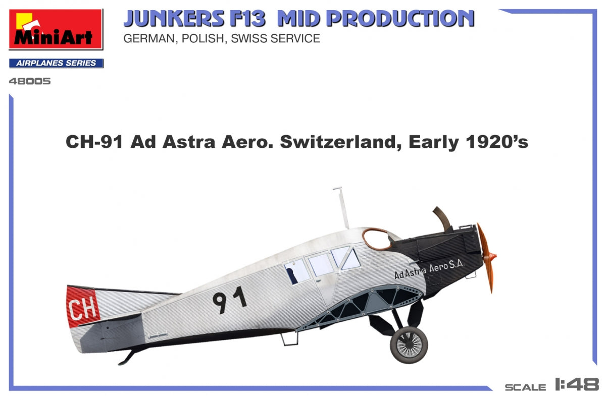 MiniArt 48005 Junkers F13. Mid Prod. German, Polish, Swiss Service 1/48 – immagine 9