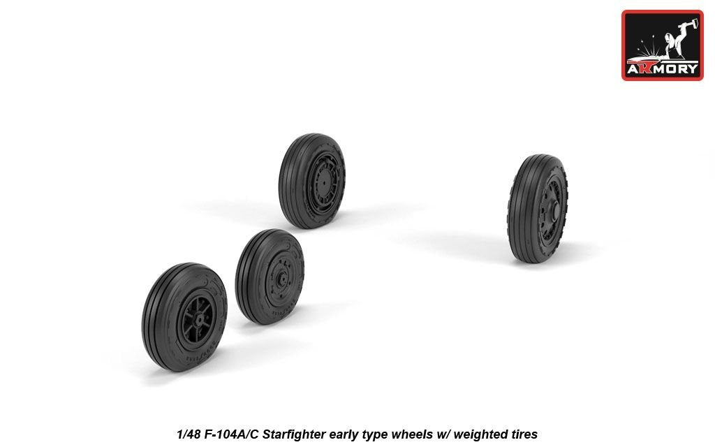 Armory Models AW48317 F-104A/C Starfighter early wheels, w/ optional nose wheels, weighted 1/48 – Bild 2