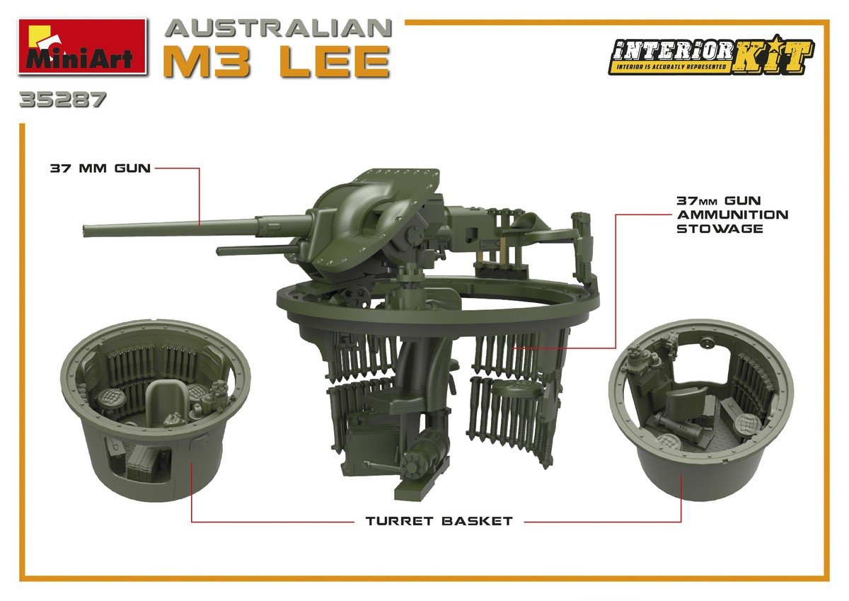 MiniArt 35287 AUSTRALIAN M3 LEE. INTERIOR KIT 1/35 – imagen 4