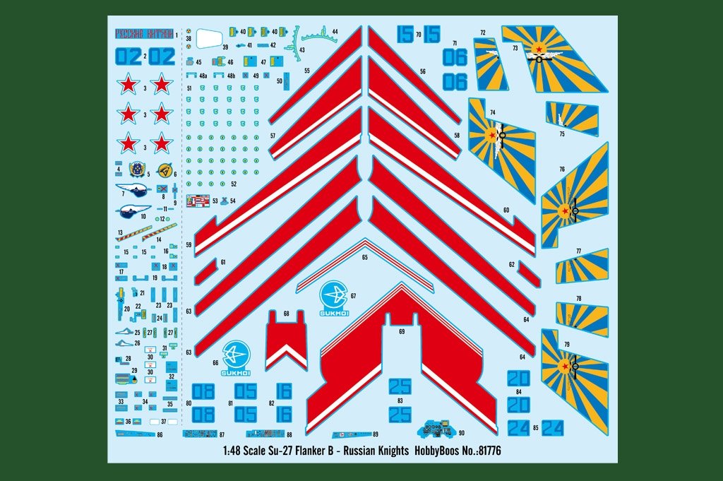 Hobby Boss 81776 Su-27 Flanker B Russian Knights 1/48 – immagine 12