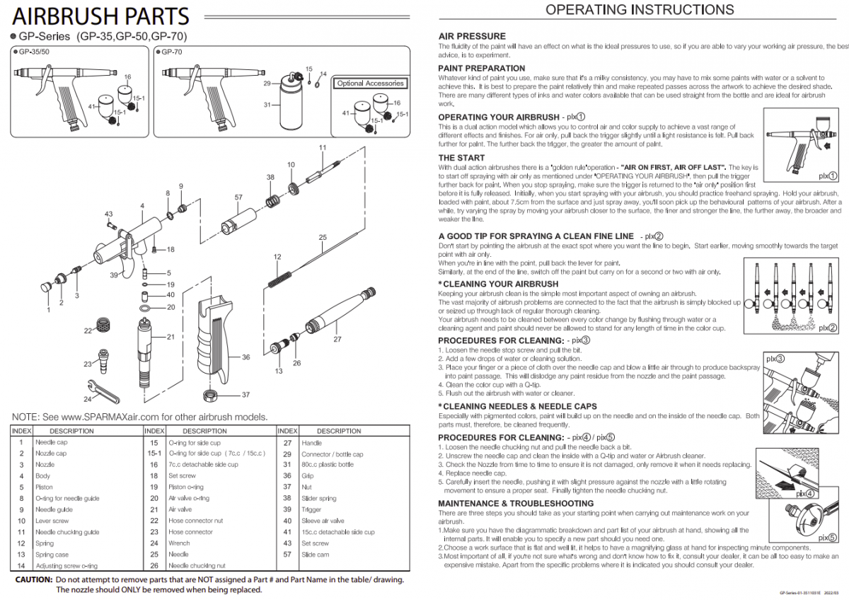 Sparmax GP-35 Spray Gun - 0.35 mm Nozzle – zdjęcie 2
