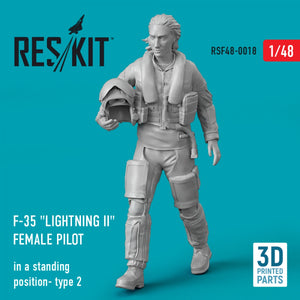RESKIT RSF48-0018 F-35 &amp;quot;LIGHTNING II&amp;quot; FEMALE PILOT (IN A STANDING POSITION- TYPE 2) (3D PRINTED) 1/48