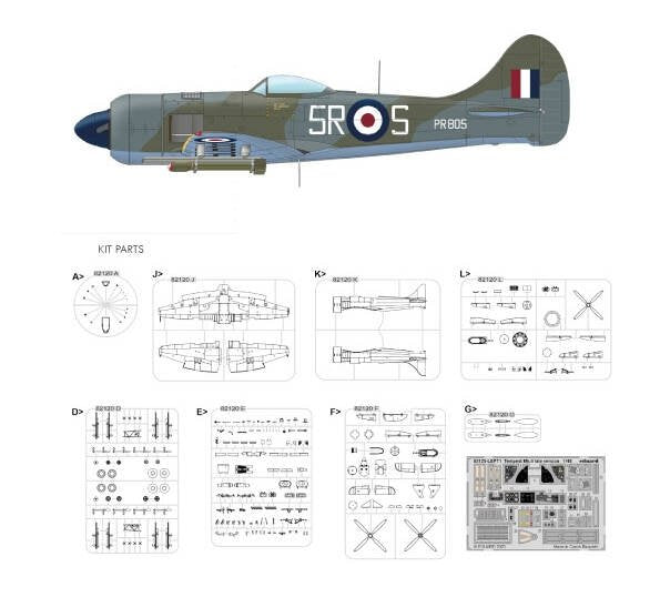 Eduard 82125 Tempest Mk.II late version Profipack edition 1/48 – immagine 3