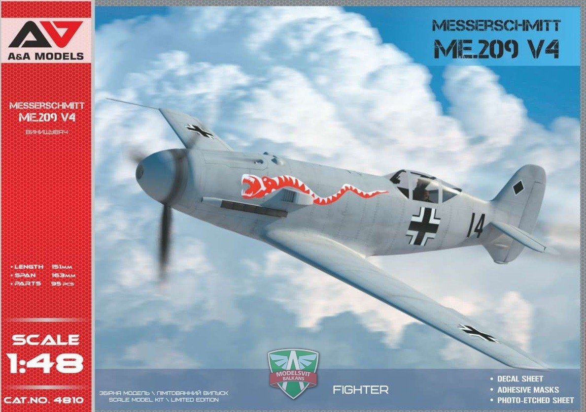 Maquette A&amp;A Models 4810 Messerschmitt Me.209 V-4 1/48