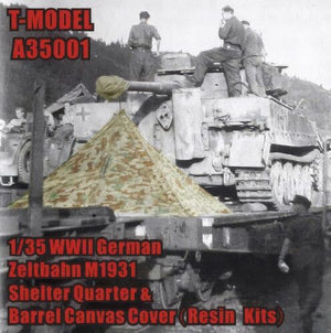T-Model A35001 WWII A35001 M1931 Shelter Quarter &amp;amp; Barrel Canvas Cover 1/35