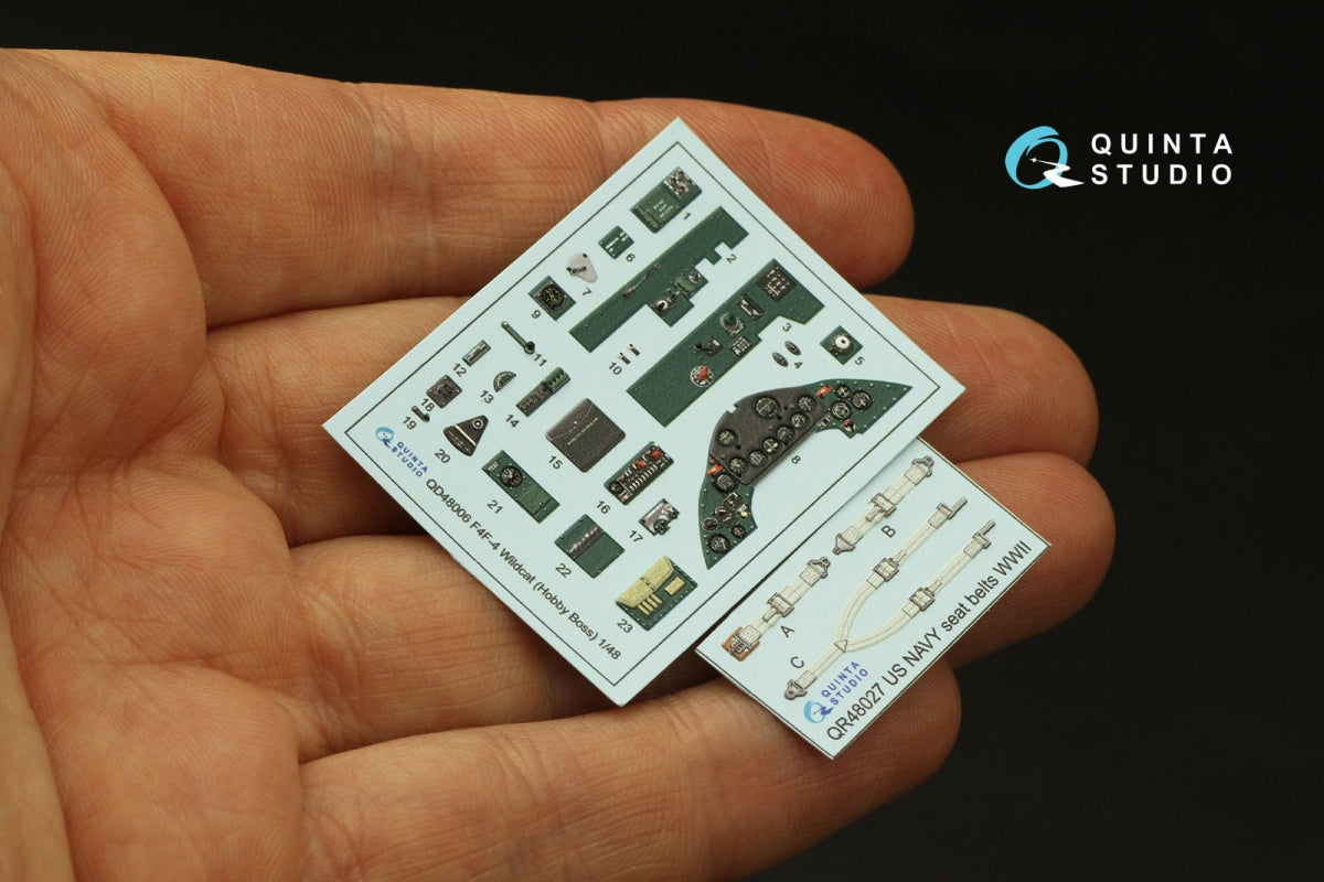 Quinta Studio QD48006 F4F-4 Wildcat 3D-Printed coloured Interior on decal paper (HobbyBoss) 1/48 – immagine 3
