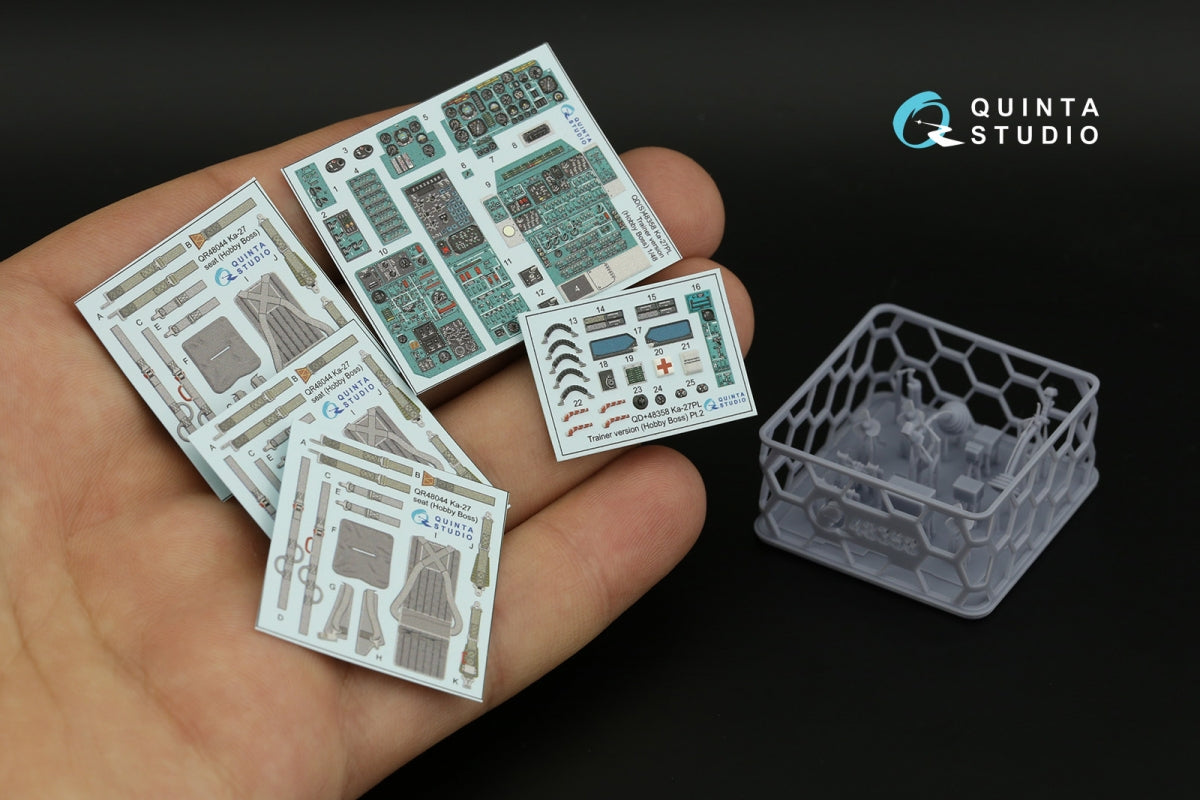 Quinta Studio QD+48358 Ka-27PL Trainer version 3D-Printed colored Interior on decal paper (Hobby Boss) (with 3D-printed resin parts) 1/48 – image 2