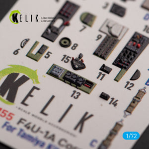 KELIK K72155 F4U-1A Corsair - interior 3D decals for Tamiya kit 1/72 – immagine 5