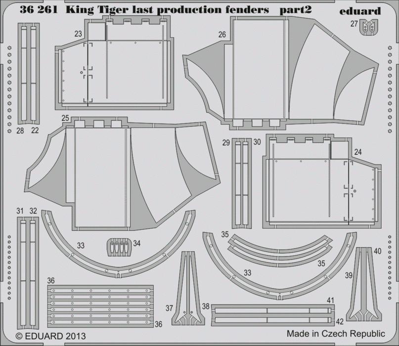 Eduard 36261 King Tiger last production fenders 1/35 Academy
