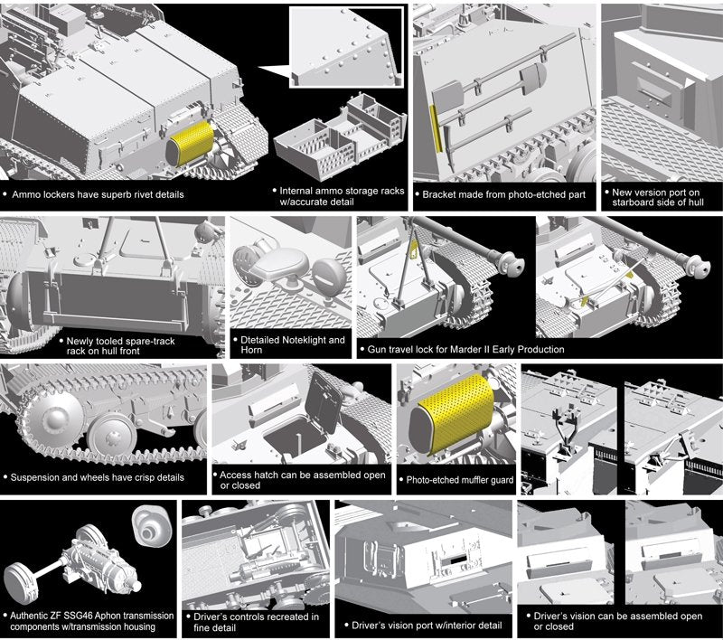 Dragon 6769 Panzerjager II fur Pak 40/2, Sd.Kfz.131 Marder II Early Production 1/35 – Bild 4