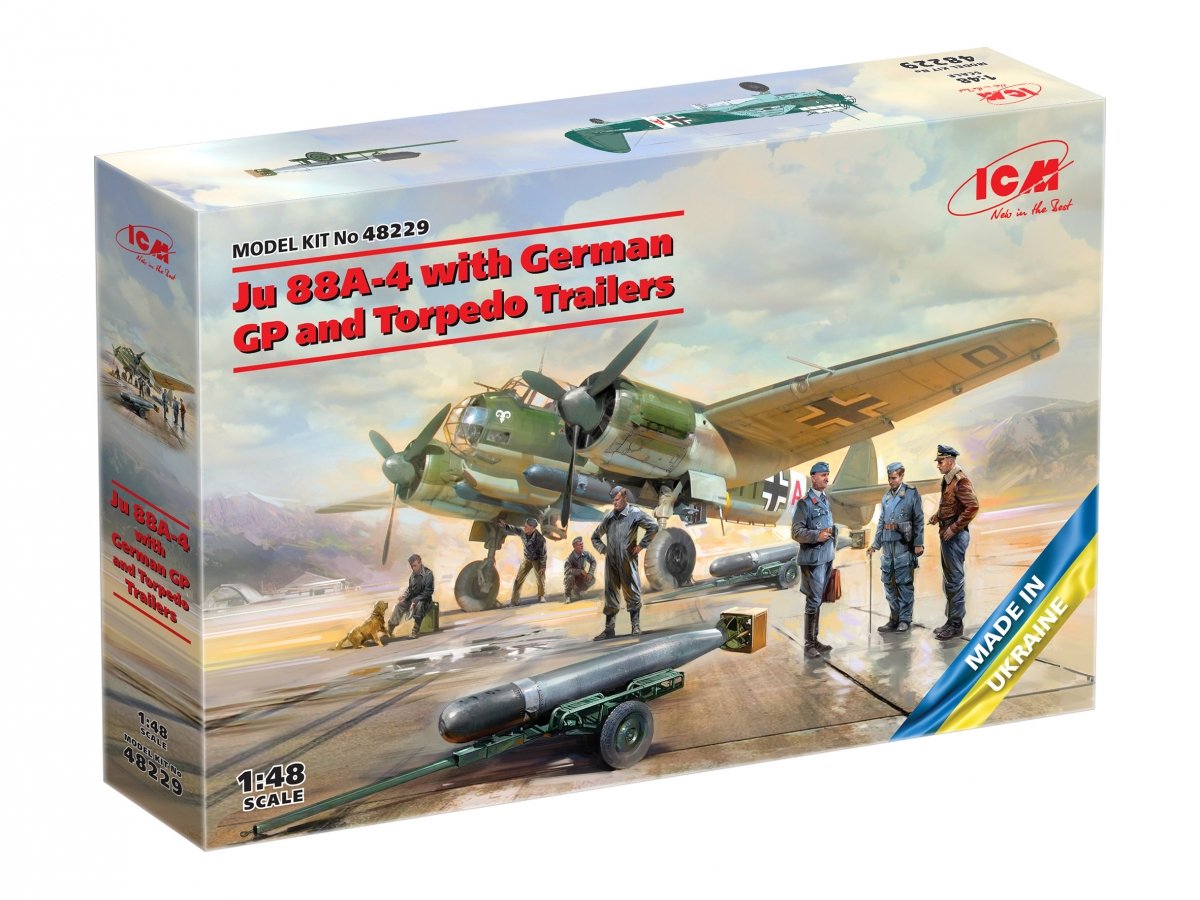 ICM 48229 Ju 88A-4 with German Ground Personnel and Torpedo Trailers 1/48 – imagen 2