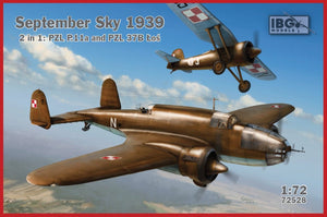 IBG 72528 September Sky 1939: PZL P.11a &amp;amp; PZL.37B Łoś (2in1) 1/72