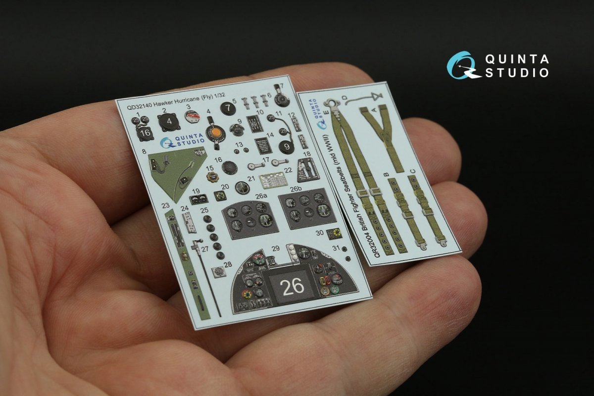 Intérieur imprimé en 3D et coloré sur papier décalcomanie Quinta Studio QD32140 Hawker Hurricane Family (Fly) 1/32 – image 11
