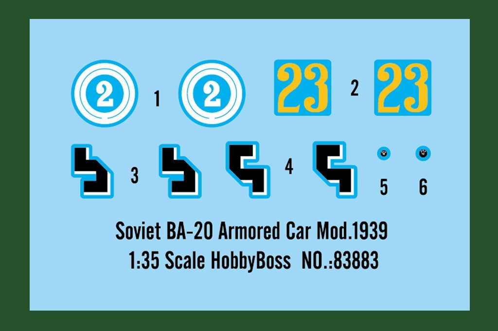 Hobby Boss 83883 Soviet BA-20 Armored Car Mod.1939 1/35 – immagine 3