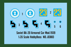 Hobby Boss 83883 Soviet BA-20 Armored Car Mod.1939 1/35 – immagine 3