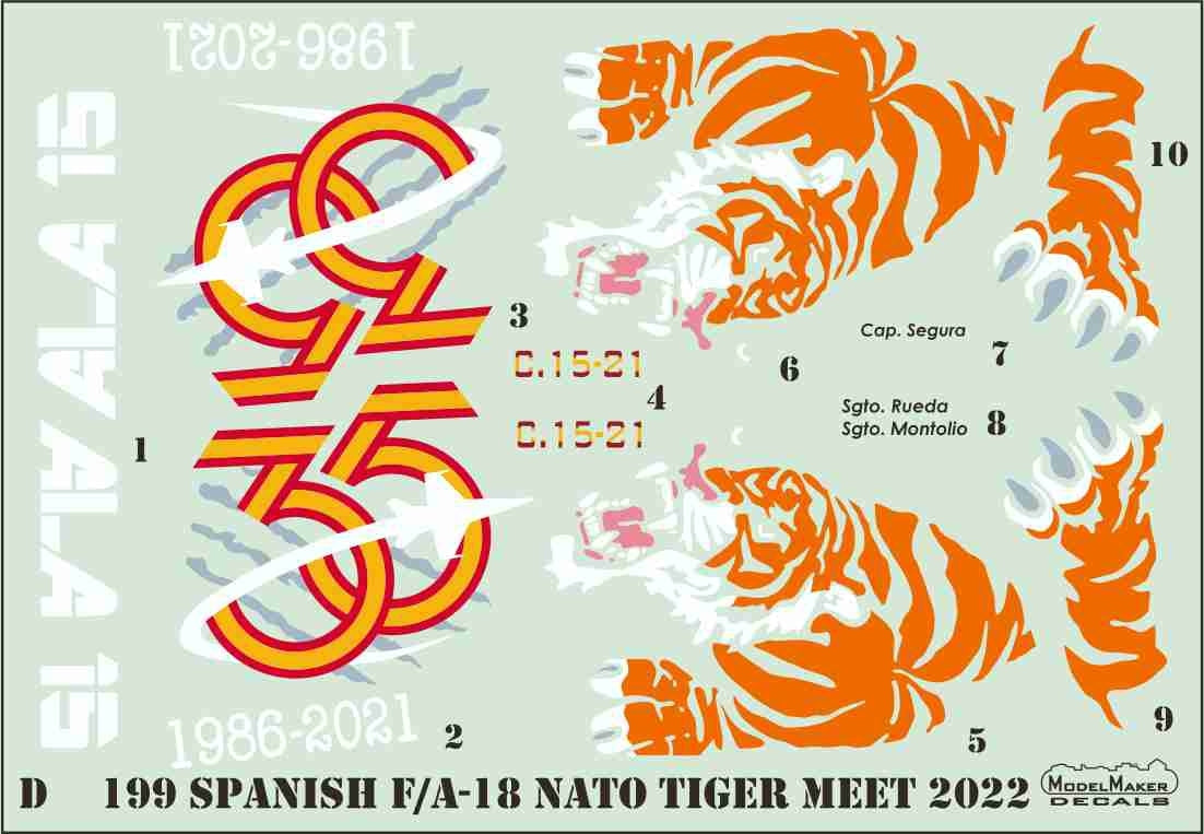 ModelMaker Decals D48199 Spanish F/A-18 NATO Tiger Meet 2022 1/48 – image 3