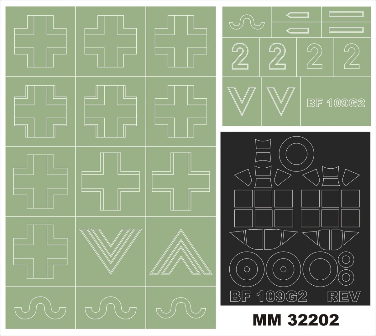 Montex MM32202 BF 109G-2 for REVELL 3829 1/32