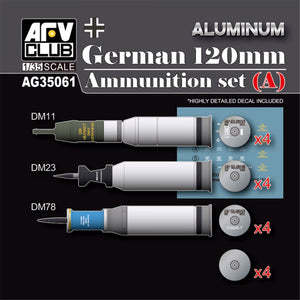 AFV Club AG35061 German 120mm Ammunition set (A) (Aluminium) 1/35