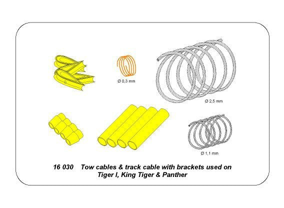 Aber 16030 Tow cables and track cable with brackets used on Tiger I, King Tiger and Panther 1/16 – imagen 6