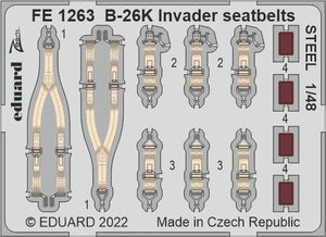 Eduard FE1263 B-26K Invader seatbelts STEEL ICM 1/48