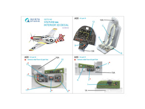 Quinta Studio QD72140 P-51D late 3D-Printed coloured Interior on decal paper (Airfix) 1/72 – immagine 2
