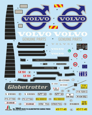 Italeri 3945 VOLVO F16 Globetrotter Canvas Truck with elevator 1/24 – immagine 13
