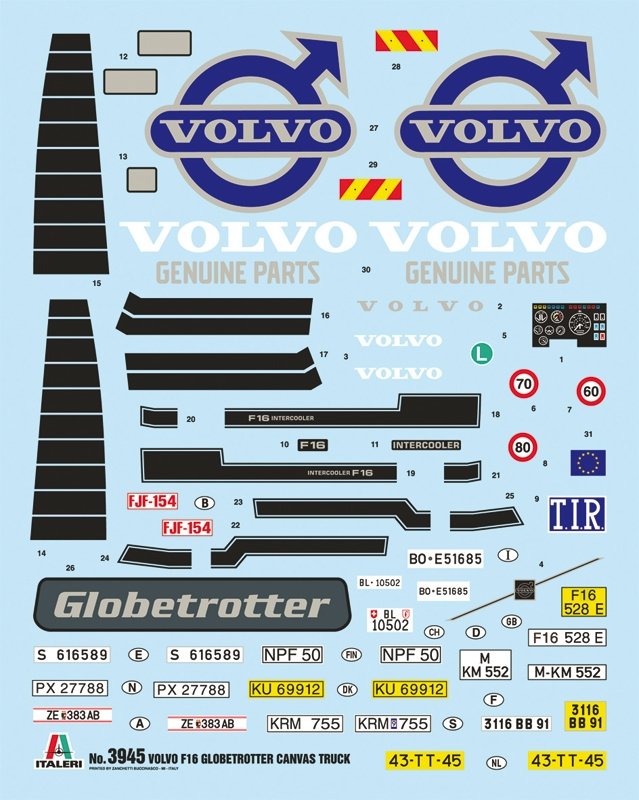 Italeri 3945 VOLVO F16 Globetrotter Canvas Truck with elevator 1/24 – immagine 13
