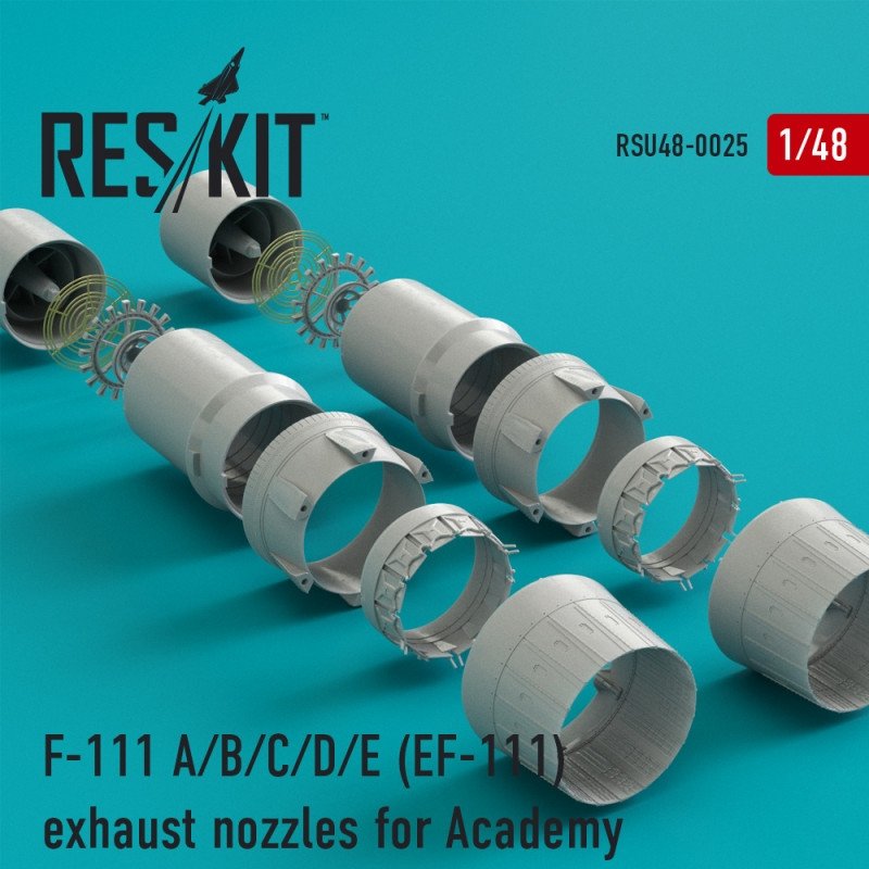 RESKIT RSU48-0025 Buses d'échappement F-111 A/B/C/D/E (EF-111) pour maquette Academy au 1/48 