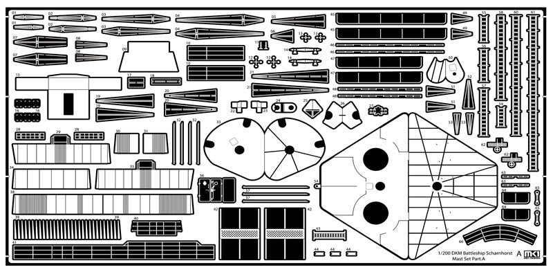 MK1 Design MS-20020 DKM Battleship SCHARNHORST RADAR &amp;amp; MAST PARTS for Trumpeter 1/200 – immagine 7