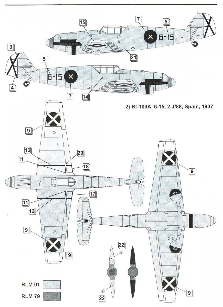 Dora Wings 48009 Bf.109 A/B Legion Condor 1/48 – Bild 8